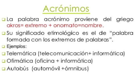 ejemplos de acronimos
